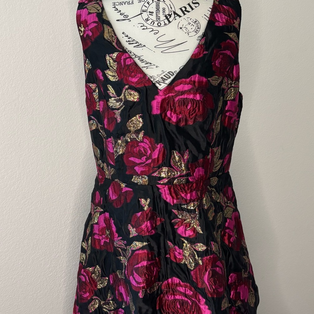 RACHEL Rachel Roy Black Dress with Pink Floral Accents